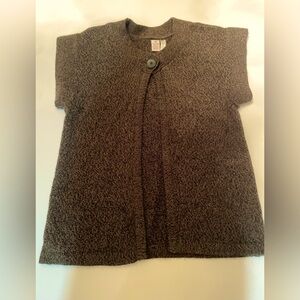 Brown Knit Cardigan with Button Closure